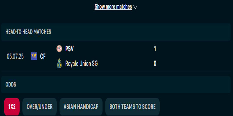 PSV Eindhoven vs Royal Union SG - thống kê dữ liệu đối đầu trước đó